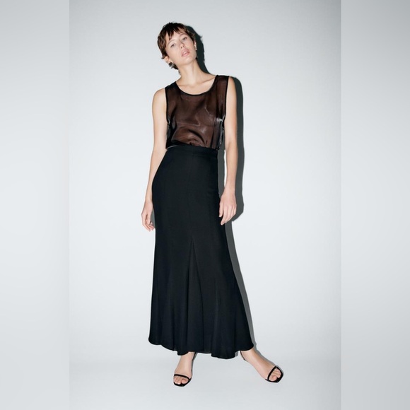 Zara LONG SKIRT ZW COLLECTION. Black. Size S. New with Tags. - Picture 4 of 13